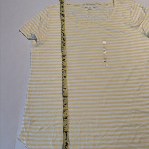 Ann Taylor women’s White/Yellow Stripes NWT XL - Picture 2 of 4